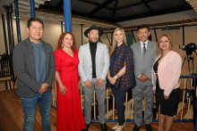 Juan Leonardo Marín, Damaris Libreros, Juan Carlos Acevedo, Camila Castillo Camacho, primera gestora del departamento; Lindon Chavarriaga, secretario de Cultura de Caldas y Liliana María Sánchez. Fotos | Argemiro Idárraga | LA PATRIA Juan Leonardo Marín, Damaris Libreros, Juan Carlos Acevedo, Camila Castillo Camacho, primera gestora del departamento; Lindon Chavarriaga, secretario de Cultura de Caldas y Liliana María Sánchez.