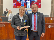 Dulfary Montoya, directora ejecutiva de Acopi, y Juan Manuel Marín.