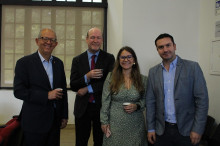 Fotos | Luis Trejos | LA PATRIA Óscar García, director general de Veolia Colombia y Panamá; Loic Desfeux, Nathalia Martínez Vanegas y Alejandro Arango, Gerente de Infimanizales.