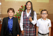 Niños declamadores: Rafael Galvis, Sara Isabel Ortegón Hernández y Juan Esteban Jiménez. Niños declamadores: Rafael Galvis, Sara Isabel Ortegón Hernández y Juan Esteban Jiménez.