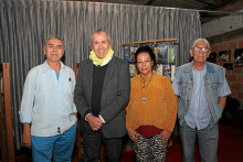 Fotos | Argemiro Idárraga | LA PATRIA Uriel Giraldo Álvarez, Carlos Palau, Yolanda Arias, directora del Teatro El Escondite; y Carlos Velásquez.