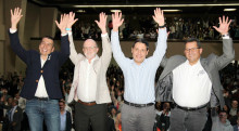 Juan José Silva, gerente de People Contact; Henry Gutiérrez, gobernador de Caldas; ministro Mauricio Lizcano, y Fabio Arias, rector de la Universidad de Caldas. Juan José Silva, gerente de People Contact; Henry Gutiérrez, gobernador de Caldas; ministro Mauricio Lizcano, y Fabio Arias, rector de la Universidad de Caldas.